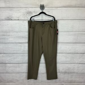 Quicksilver Men's Deep Khaki Stretch Tech Woven Slim Pants Size 38x30